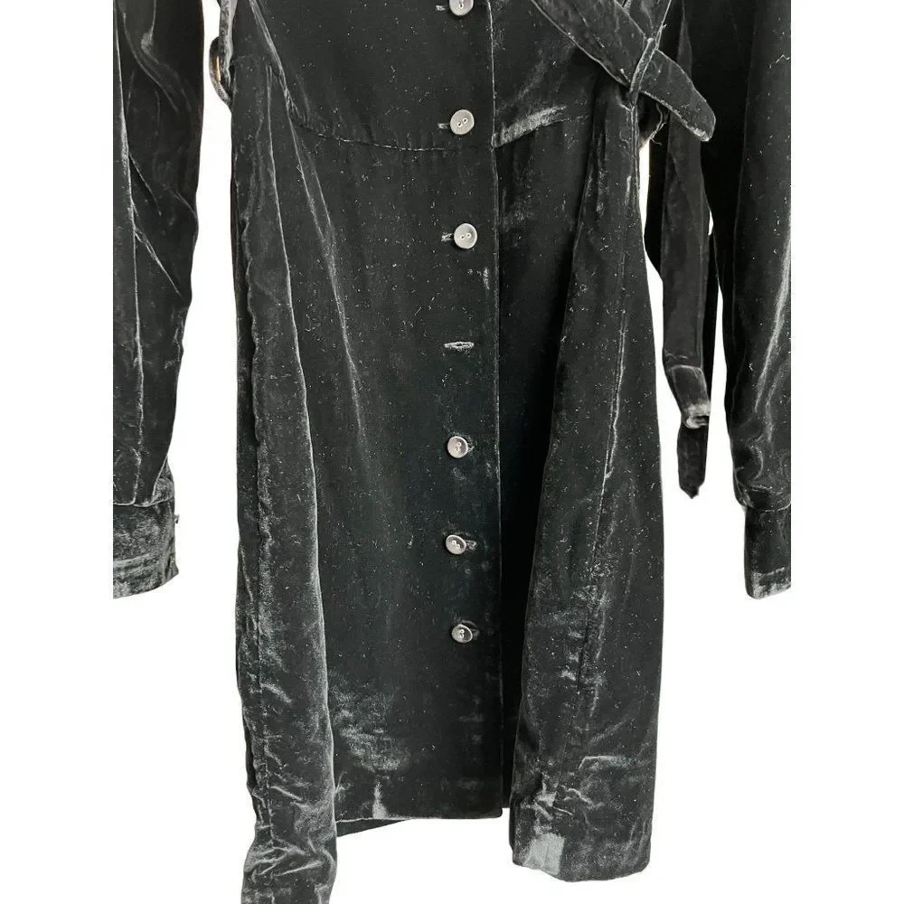 Favorite Daughter The Dynasty Long Sleeve Velvet Shirtdress - Picture 9 of 11